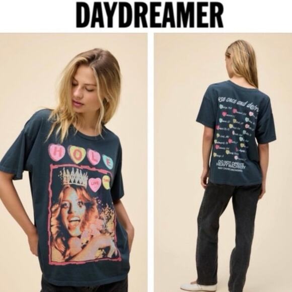 DAYDREAMER Hole Live Through This Cotton Graphic Tee Size S New w/o Tag MSRP $88 - Picture 1 of 9